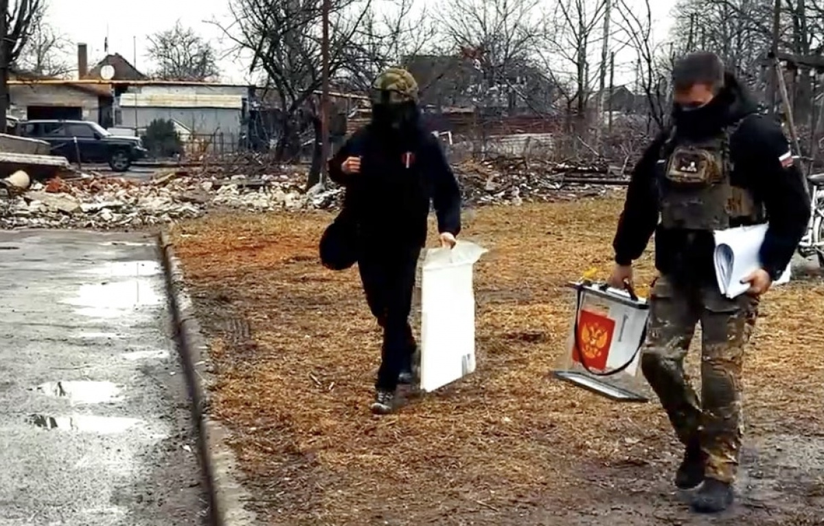 «Выборы» на оккупированном Донбассе. Кадр из видео